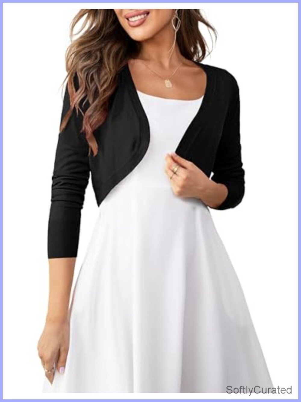 Cropped Bolero Shrug Cardigan Long Sleeve Open Front Sweater
